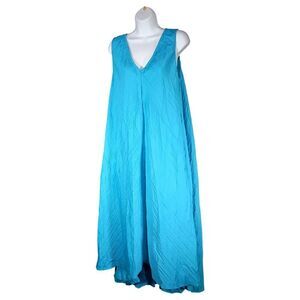 Soft Surroundings Mizu Dress Missy Tank Maxi Blue Danube Womens Medium
